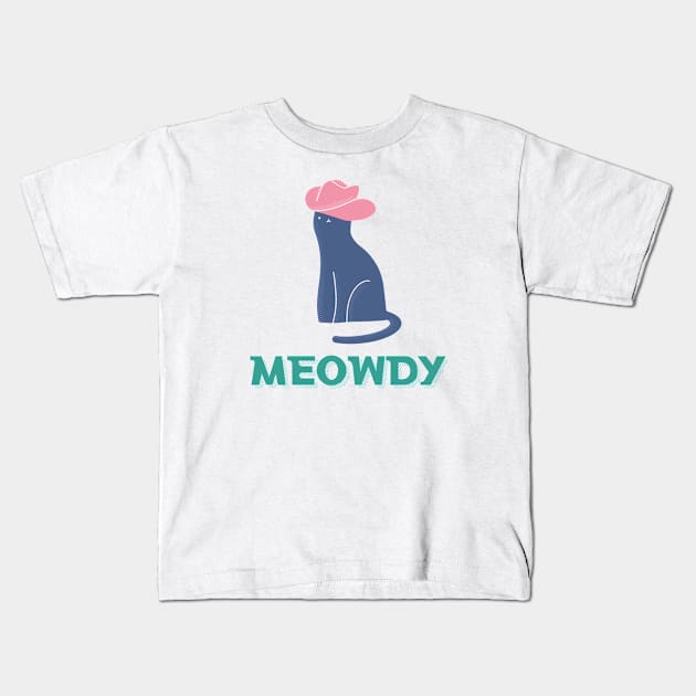 Meowdy Cowboy Cat Kids T-Shirt by JDP Designs